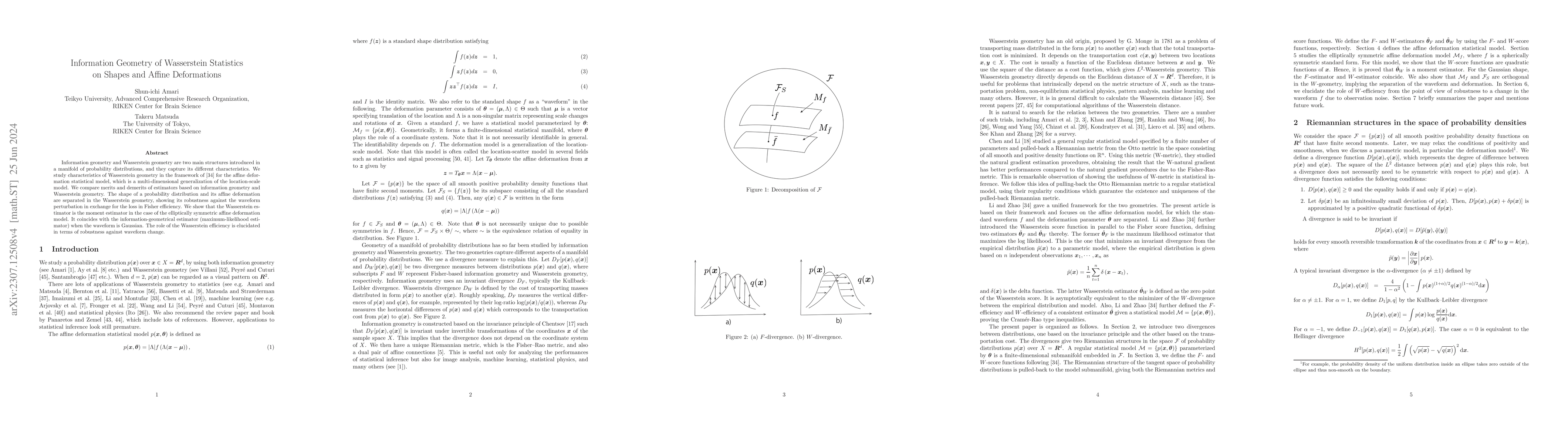 Thumbnail for Information Geometry of Wasserstein Statistics on Shapes and Affine
  Deformations