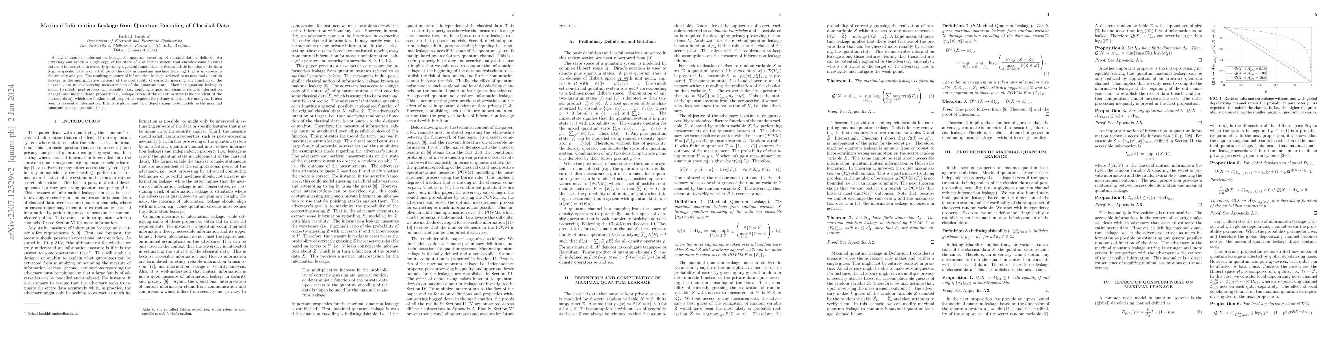 Thumbnail for Maximal Information Leakage from Quantum Encoding of Classical Data