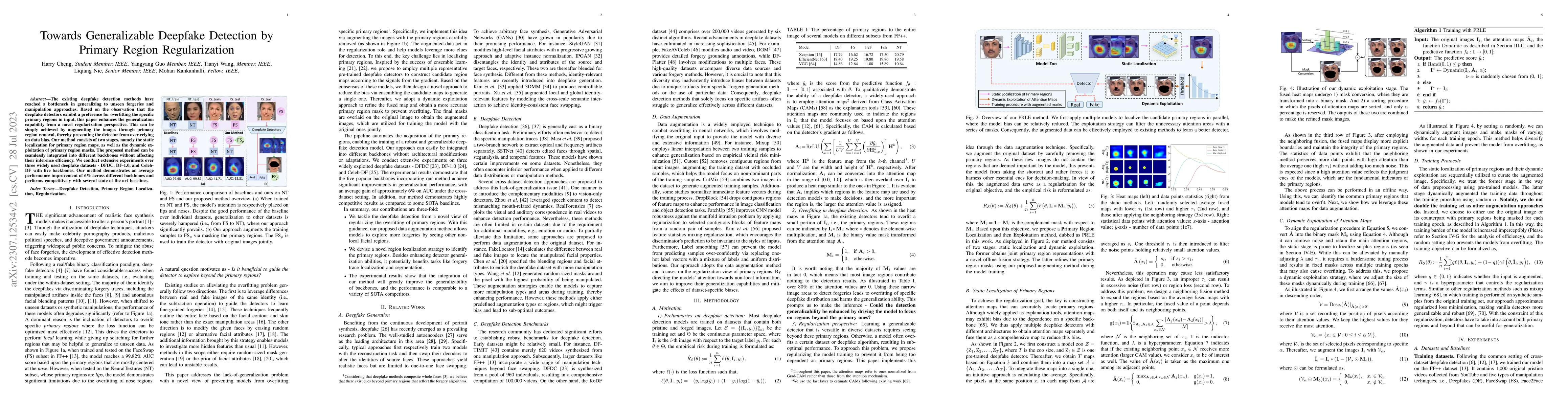 Thumbnail for Towards Generalizable Deepfake Detection by Primary Region
  Regularization