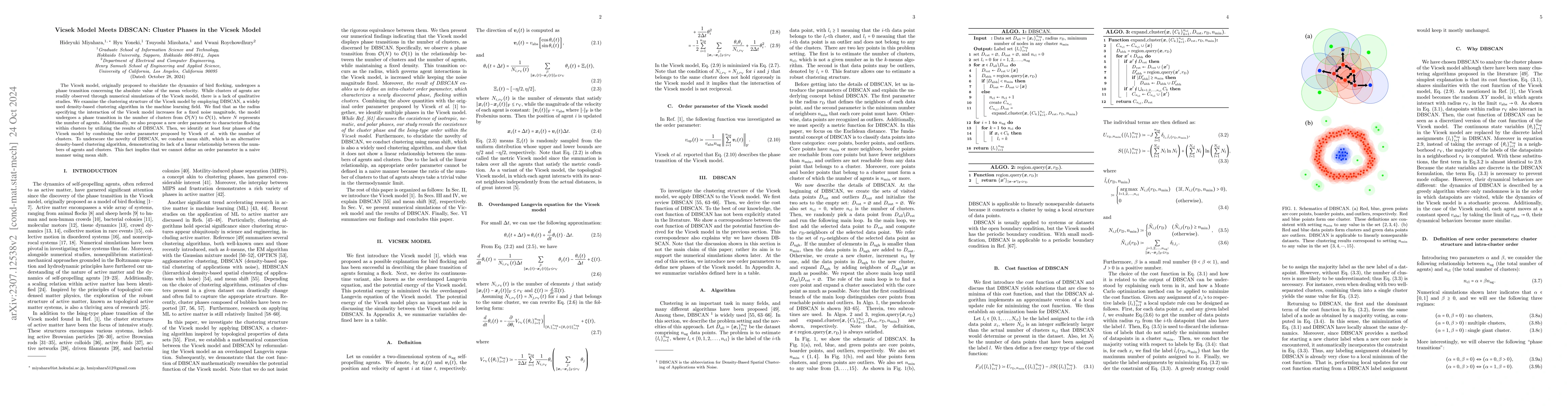 Thumbnail for Vicsek Model Meets DBSCAN: Cluster Phases in the Vicsek Model