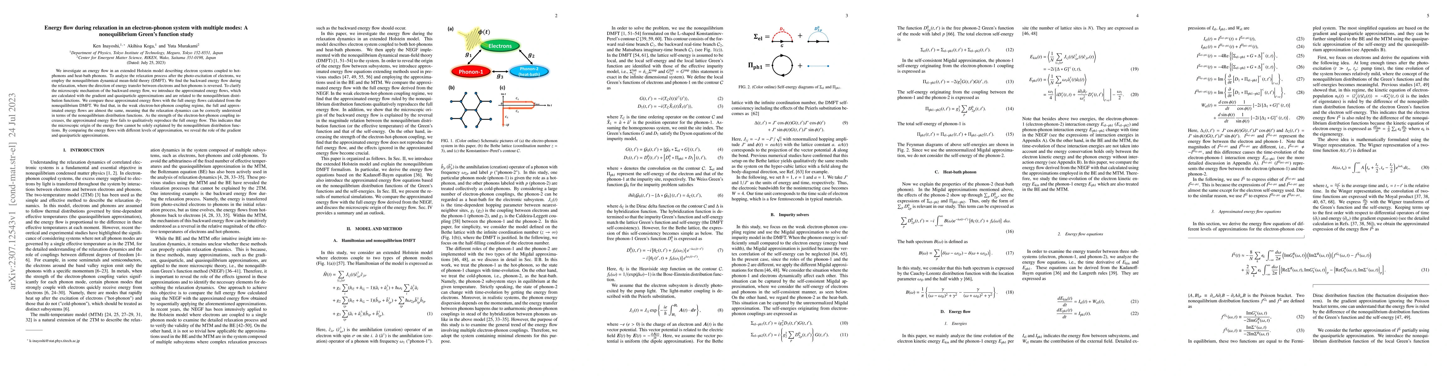 Thumbnail for Energy flow during relaxation in an electron-phonon system with multiple
  modes: A nonequilibrium Green's function study