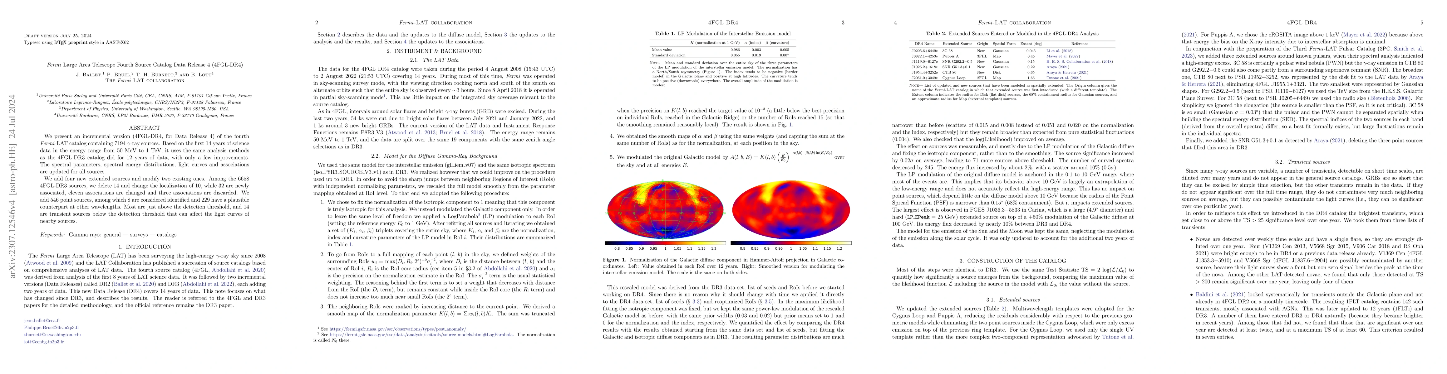 Thumbnail for Fermi Large Area Telescope Fourth Source Catalog Data Release 4
  (4FGL-DR4)
