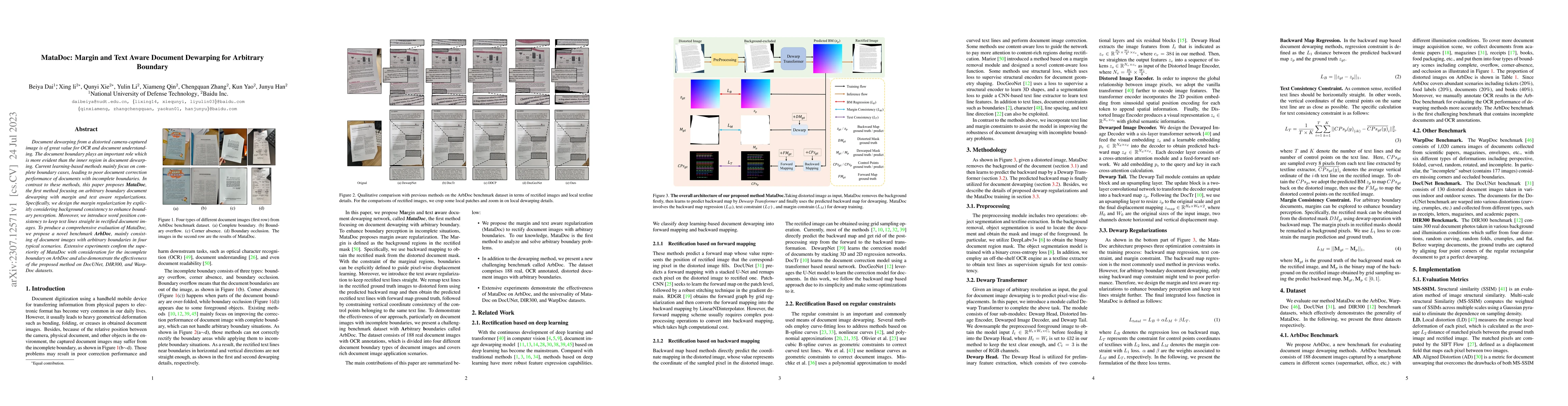 Thumbnail for MataDoc: Margin and Text Aware Document Dewarping for Arbitrary Boundary