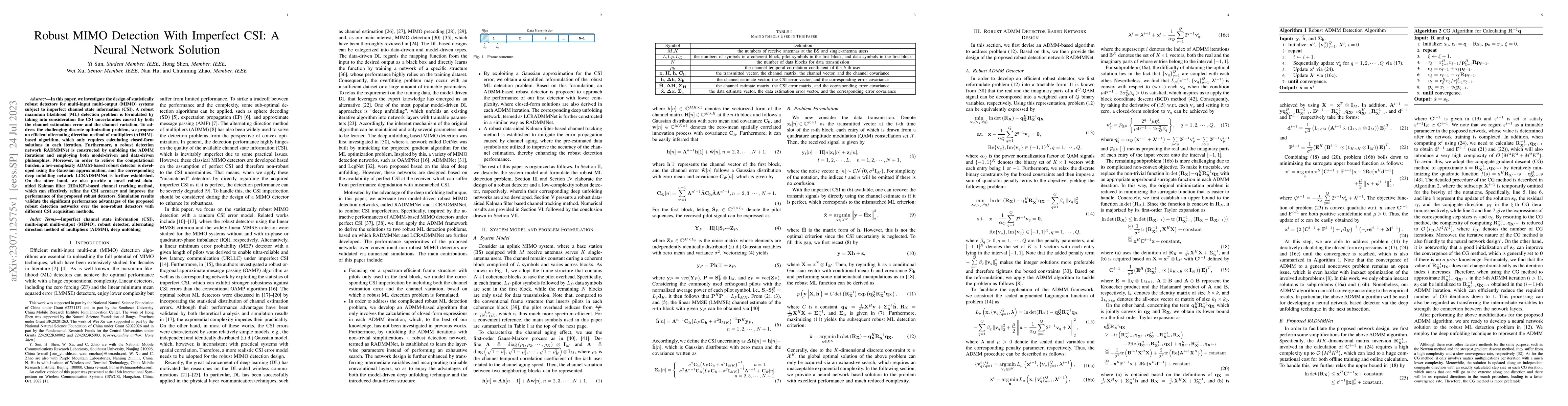 Thumbnail for Robust MIMO Detection With Imperfect CSI: A Neural Network Solution
