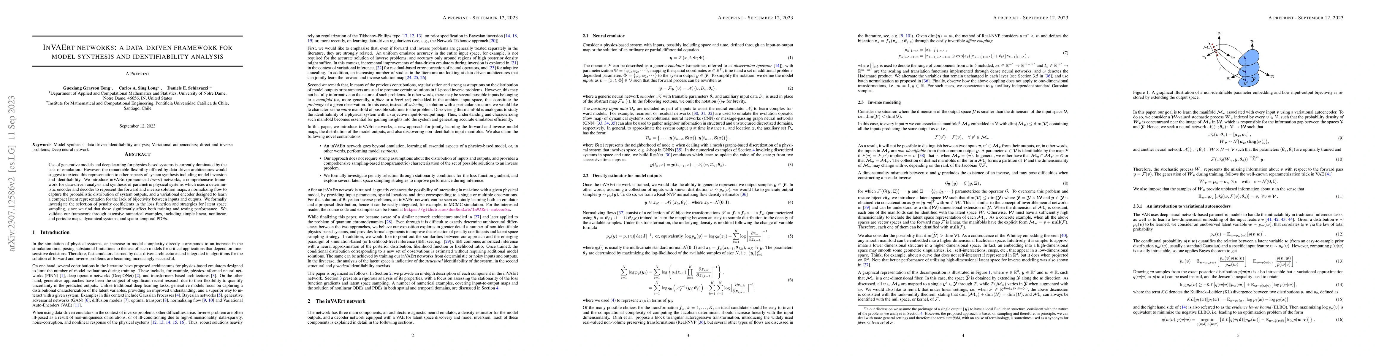 Thumbnail for InVAErt networks: a data-driven framework for model synthesis and
  identifiability analysis
