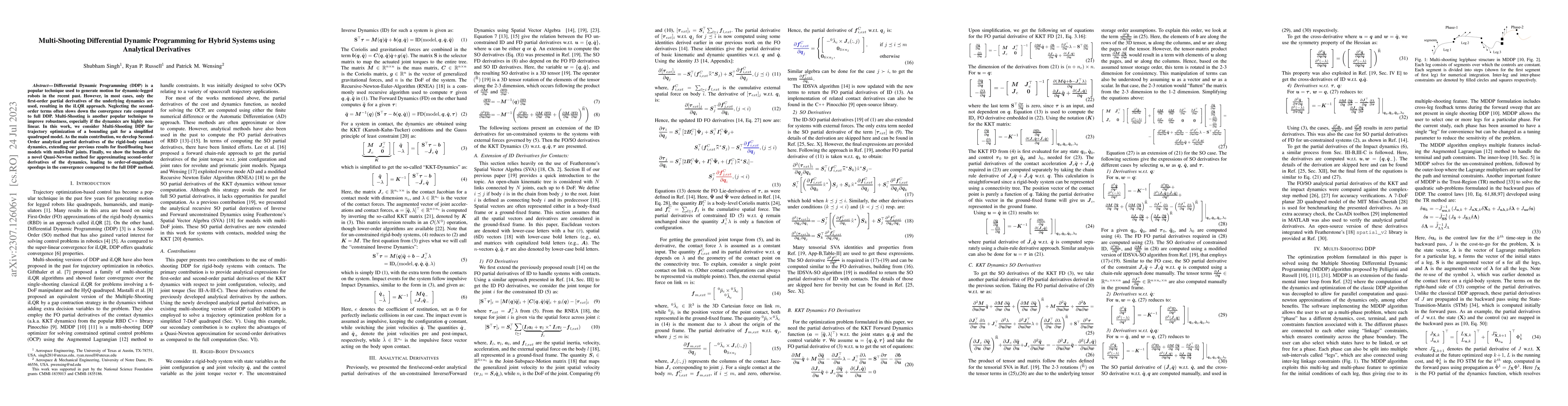 Thumbnail for Multi-Shooting Differential Dynamic Programming for Hybrid Systems using
  Analytical Derivatives