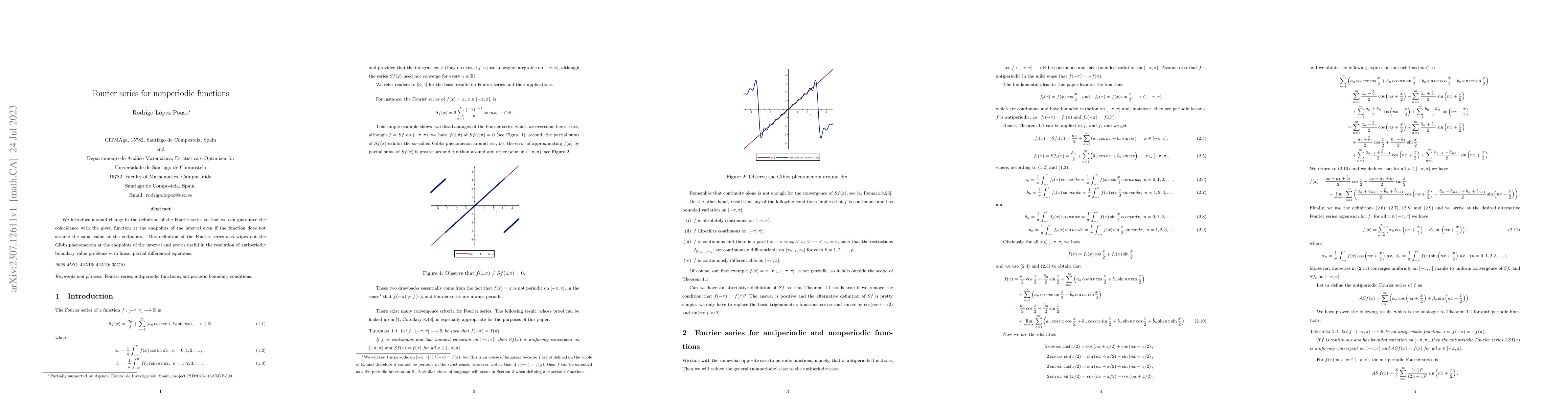 Thumbnail for Fourier series for nonperiodic functions