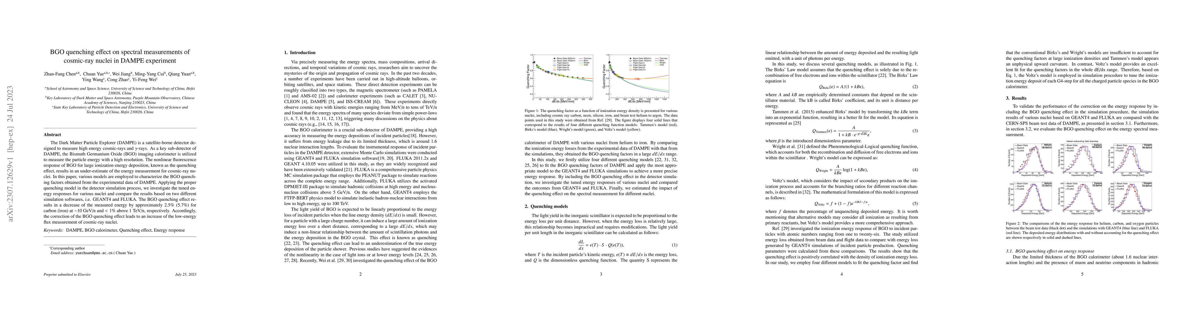 Thumbnail for BGO quenching effect on spectral measurements of cosmic-ray nuclei in
  DAMPE experiment