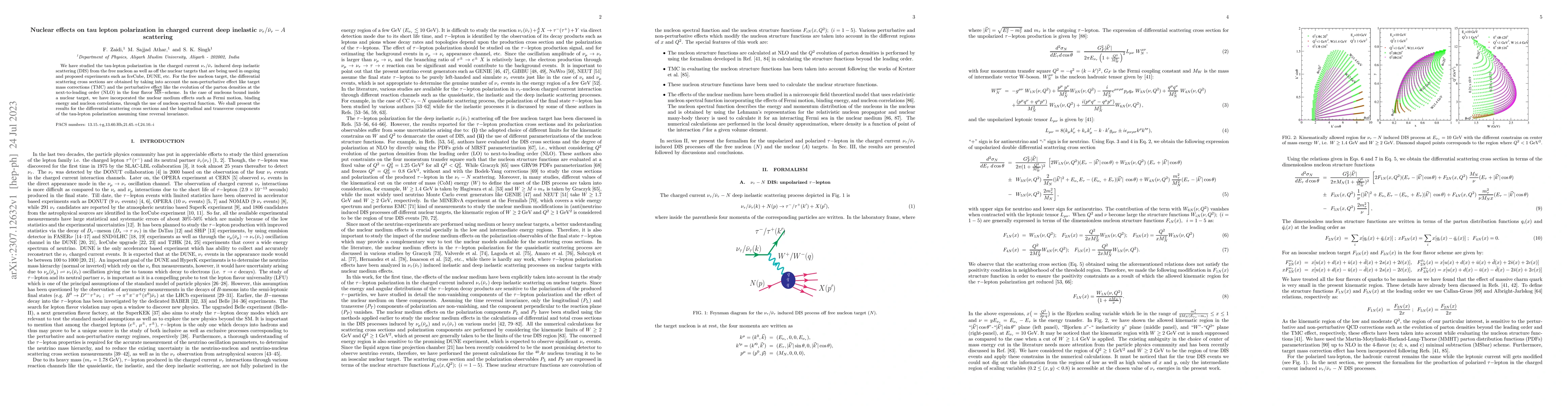 Thumbnail for Nuclear effects on tau lepton polarization in charged current deep
  inelastic $\nu_\tau/\bar\nu_\tau-A$ scattering