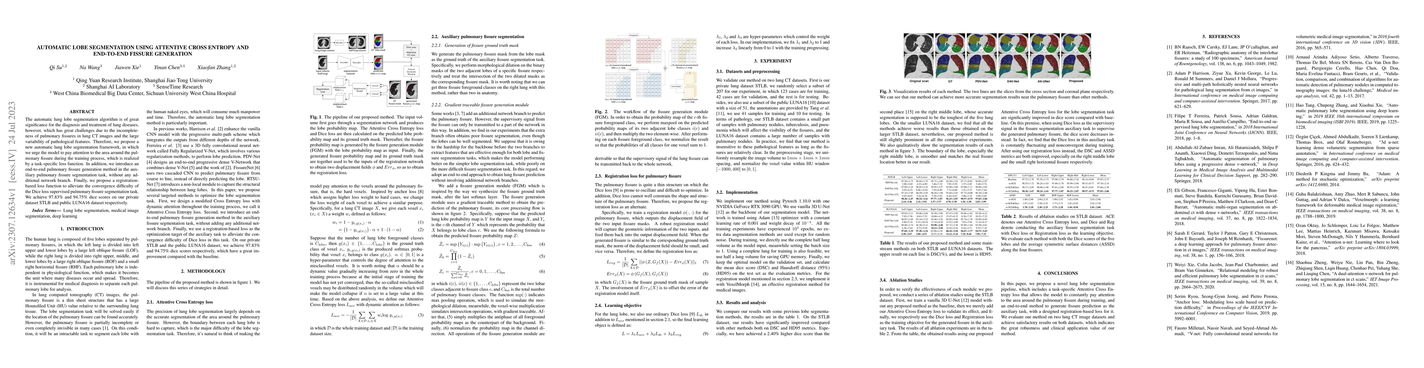 Thumbnail for Automatic lobe segmentation using attentive cross entropy and end-to-end
  fissure generation