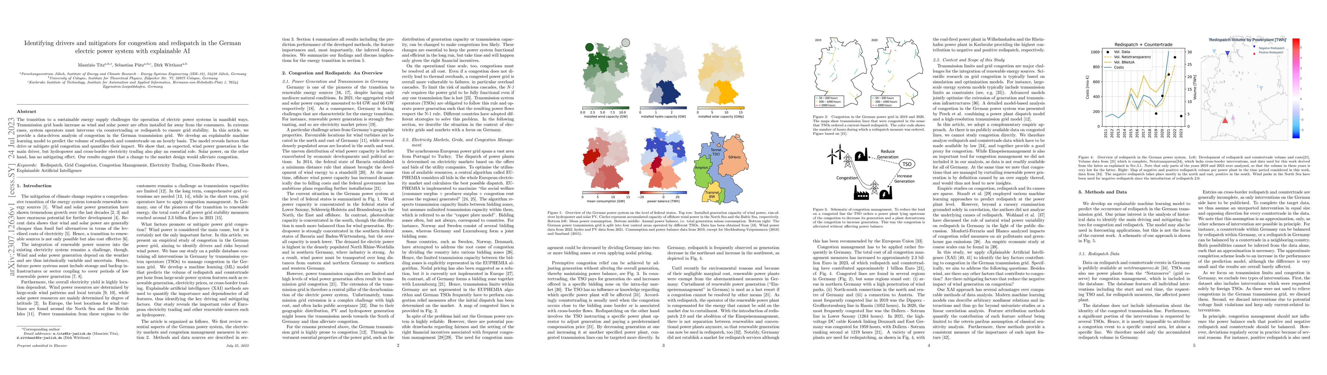 Thumbnail for Identifying drivers and mitigators for congestion and redispatch in the
  German electric power system with explainable AI