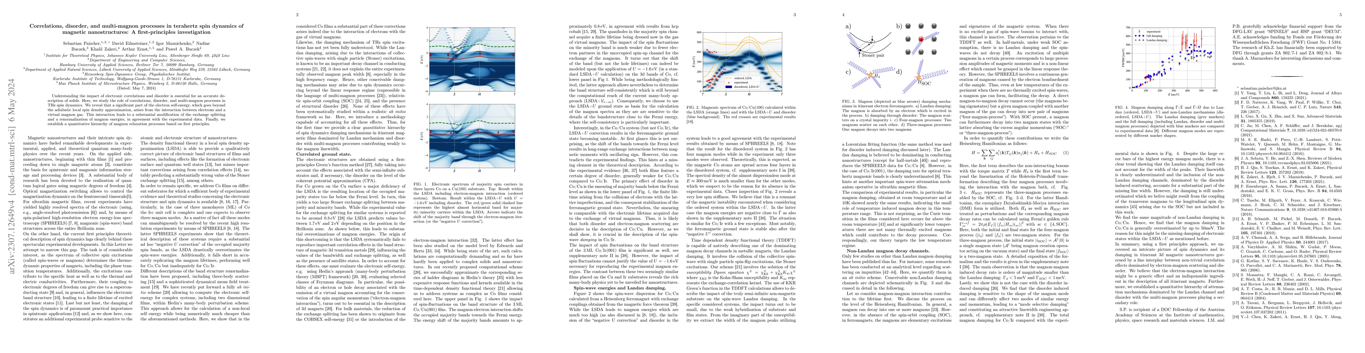 Thumbnail for Correlations, disorder, and multi-magnon processes in terahertz spin
  dynamics of magnetic nanostructures: A first-principles investigation