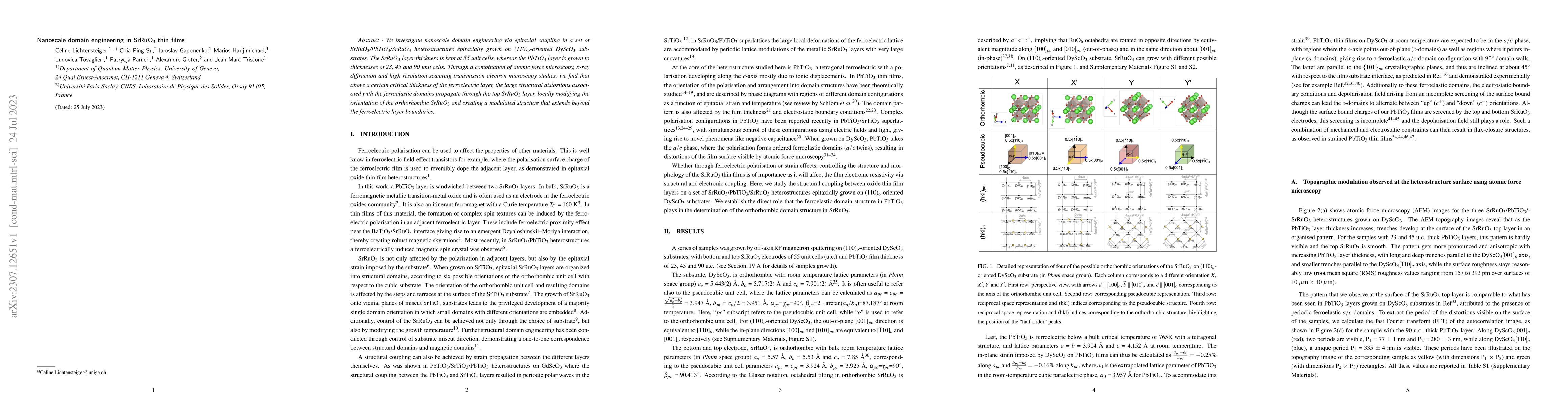 Thumbnail for Nanoscale domain engineering in SrRuO$_3$ thin films
