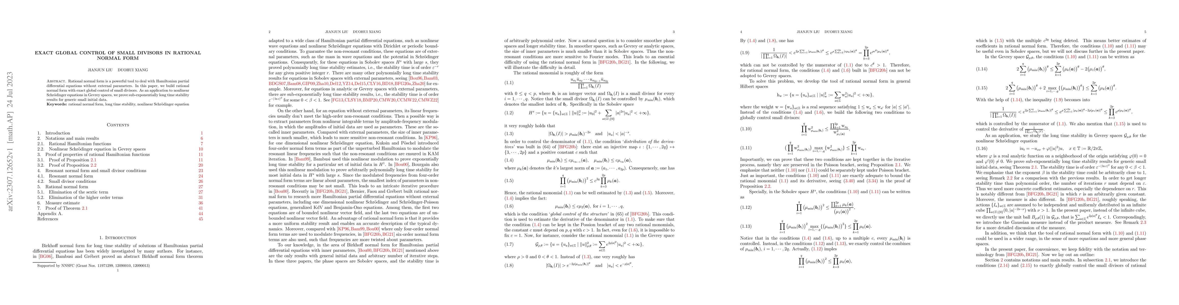 Thumbnail for Exact Global Control of Small Divisors in Rational Normal Form