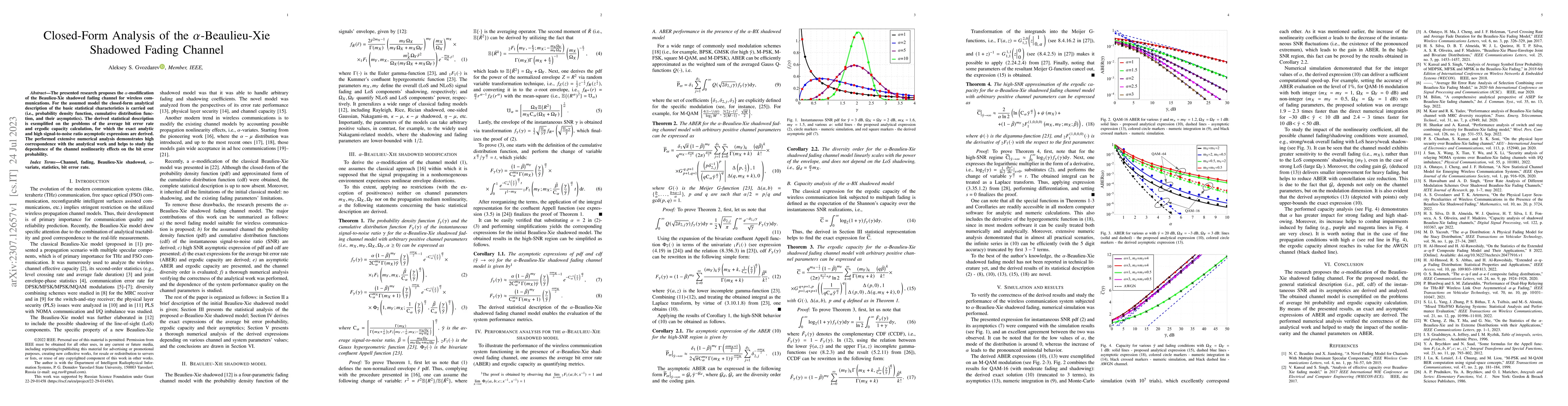 Thumbnail for Closed-Form Analysis of the $\alpha$-Beaulieu-Xie Shadowed Fading
  Channel