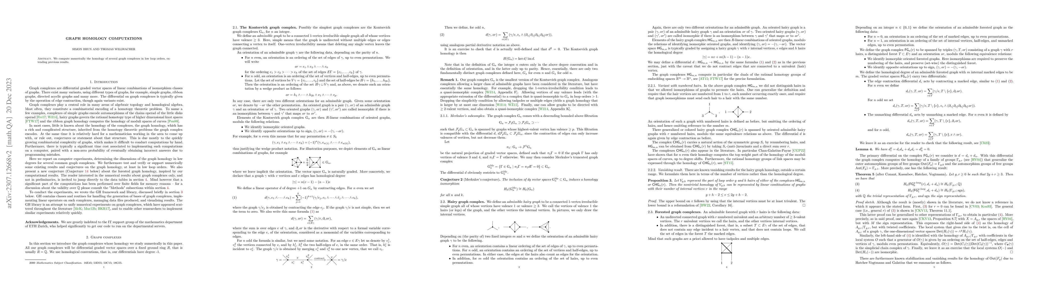 Thumbnail for Graph homology computations