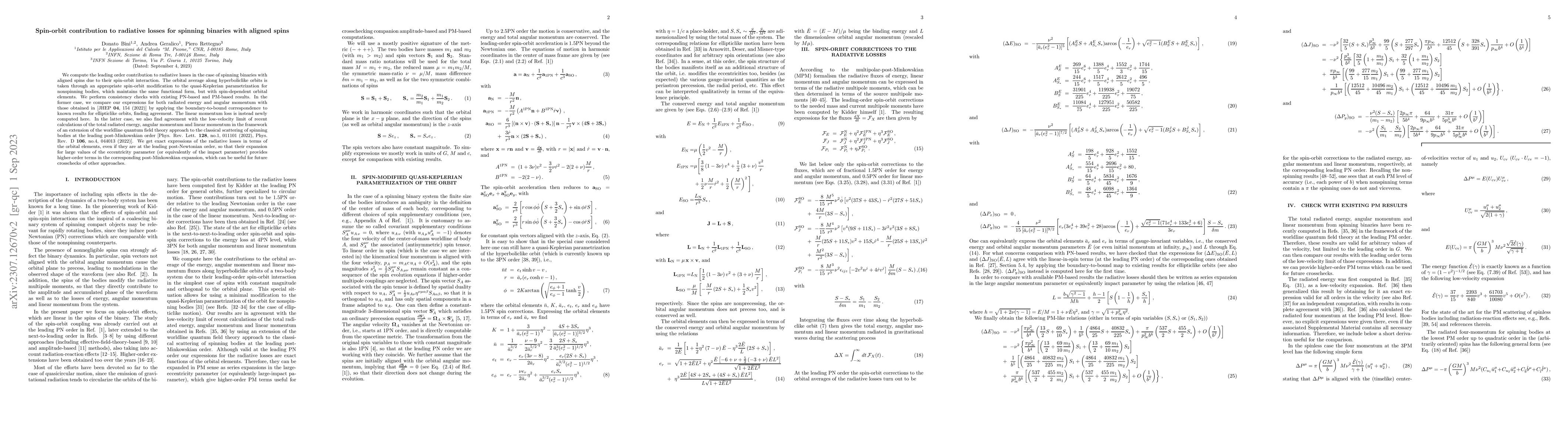Thumbnail for Spin-orbit contribution to radiative losses for spinning binaries with
  aligned spins