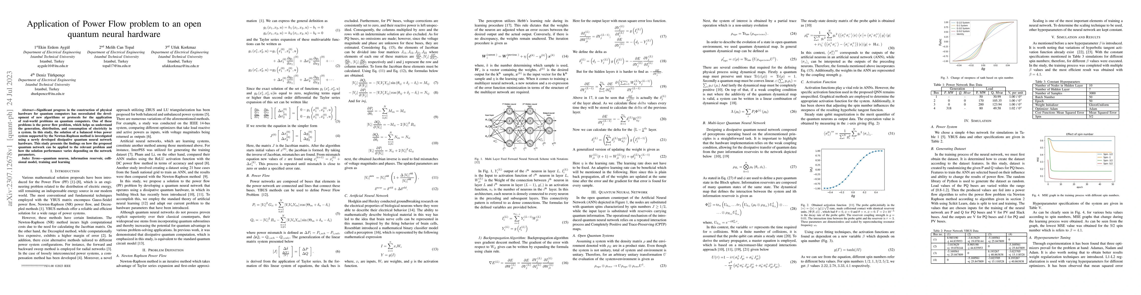 Thumbnail for Application of Power Flow problem to an open quantum neural hardware