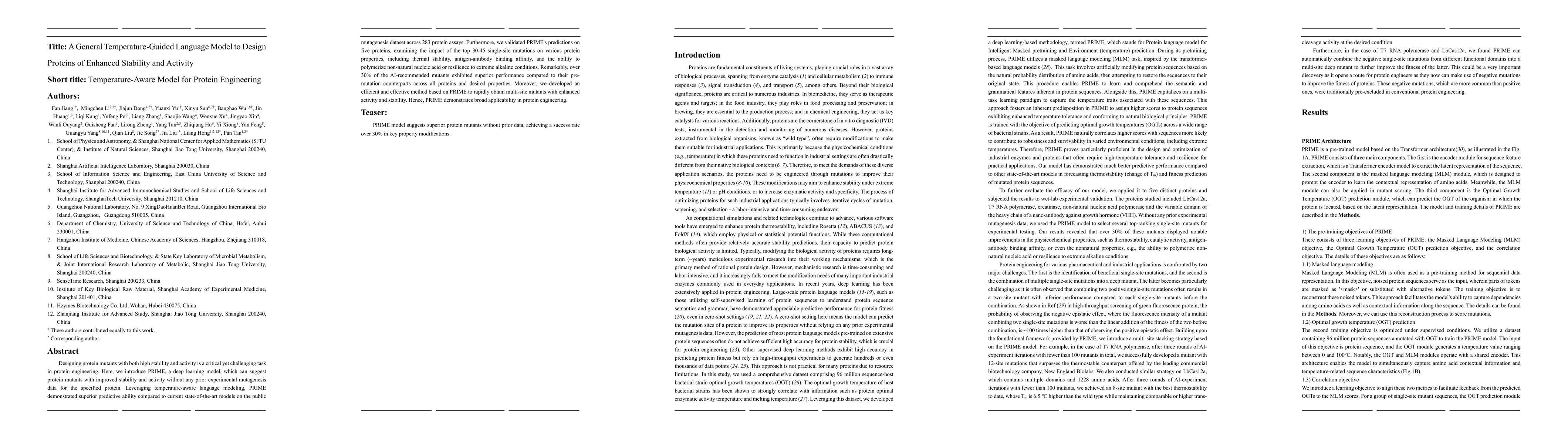 Thumbnail for Pro-PRIME: A general Temperature-Guided Language model to engineer
  enhanced Stability and Activity in Proteins
