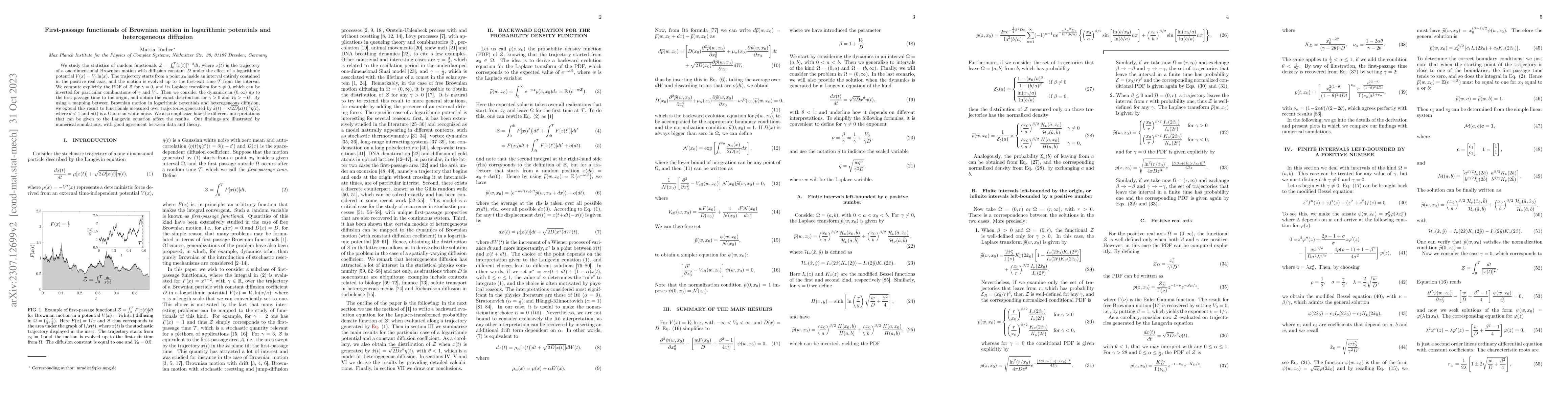 Thumbnail for First-passage functionals of Brownian motion in logarithmic potentials
  and heterogeneous diffusion