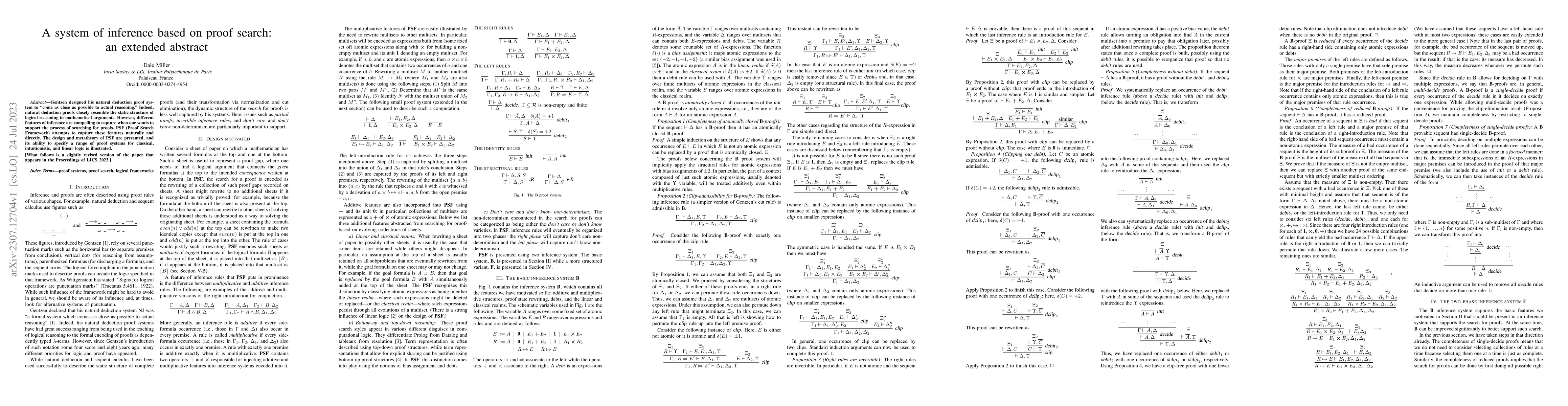 Thumbnail for A system of inference based on proof search: an extended abstract