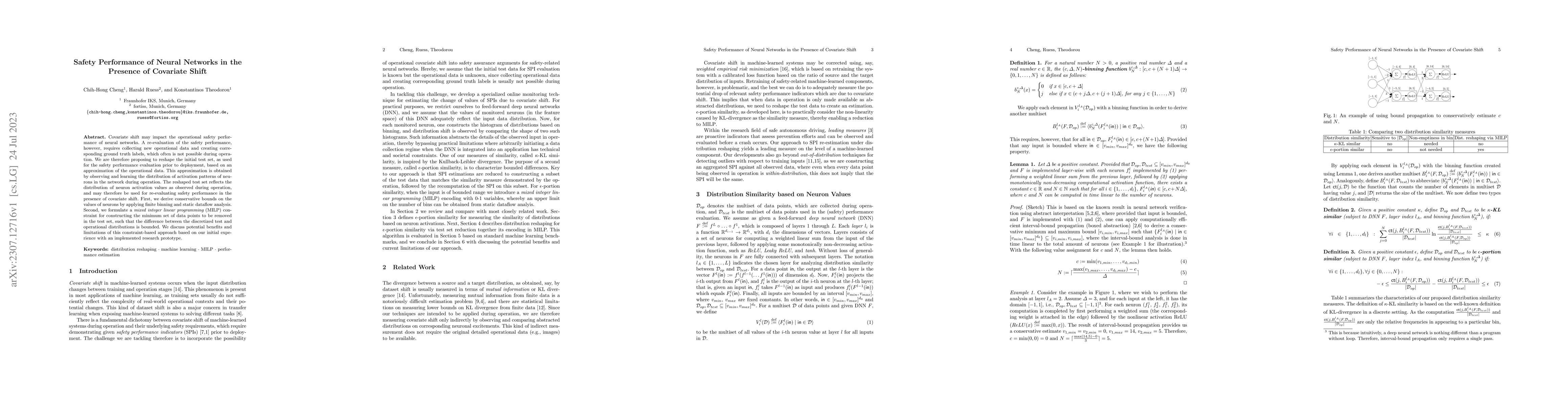 Thumbnail for Safety Performance of Neural Networks in the Presence of Covariate Shift