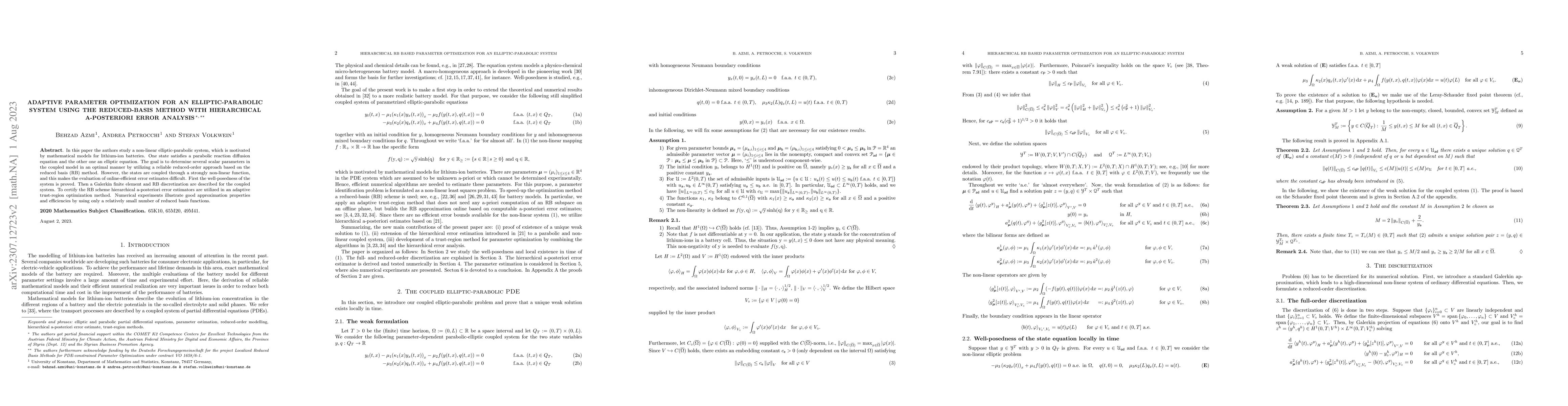 Thumbnail for Adaptive Parameter Optimization For An Elliptic-Parabolic System Using
  The Reduced-Basis Method With Hierarchical A-Posteriori Error Analysis