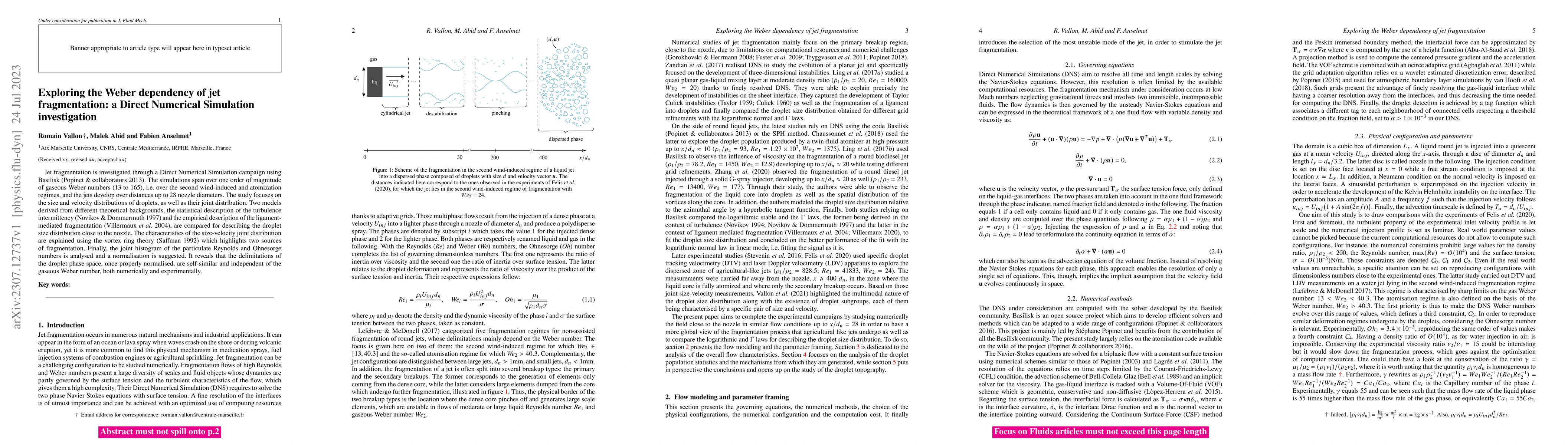 Thumbnail for Exploring the Weber dependency of jet fragmentation: a Direct Numerical
  Simulation investigation