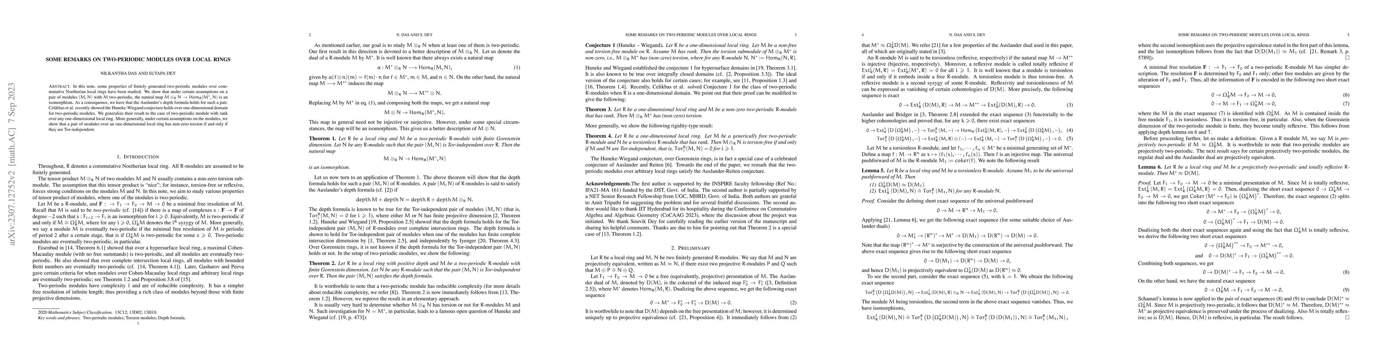 Thumbnail for Some remarks on two-periodic modules over local rings