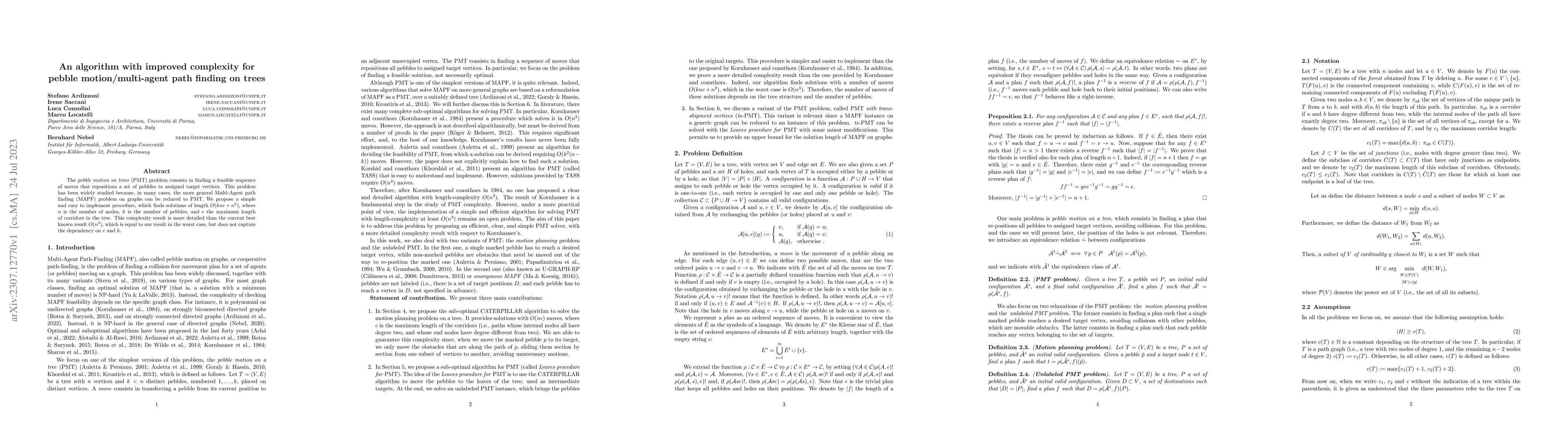 Thumbnail for An algorithm with improved complexity for pebble motion/multi-agent path
  finding on trees