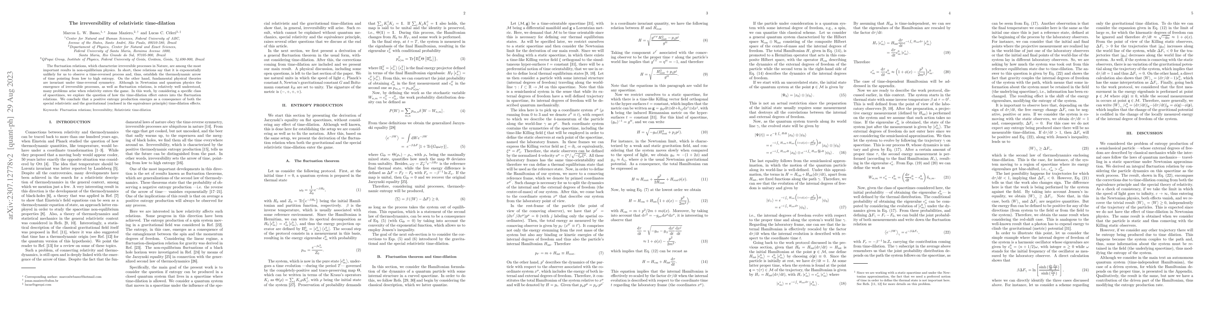 Thumbnail for The irreversibility of relativistic time-dilation
