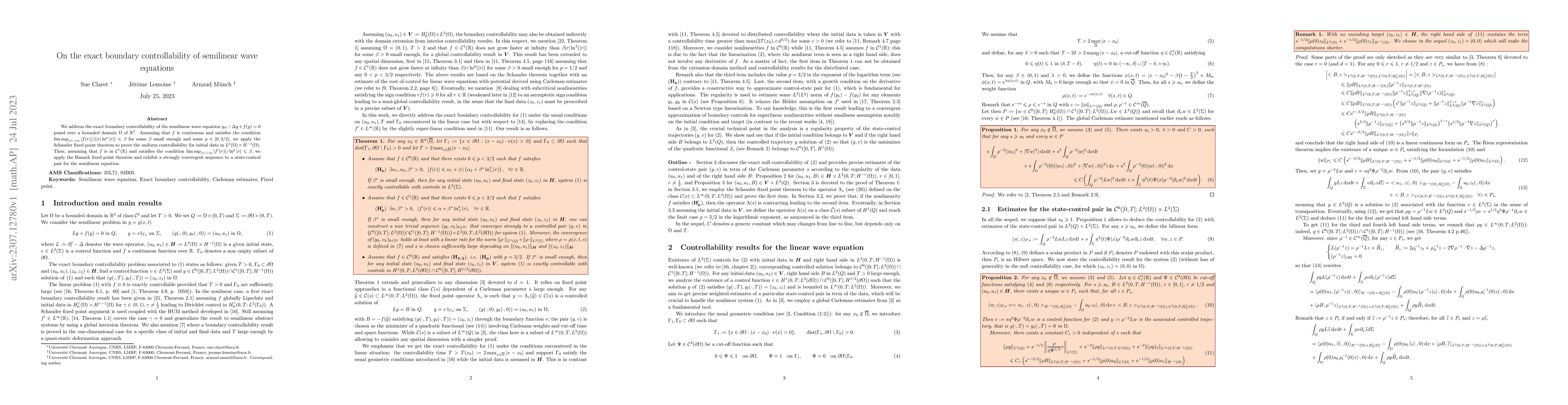 Thumbnail for On the exact boundary controllability of semilinear wave equations