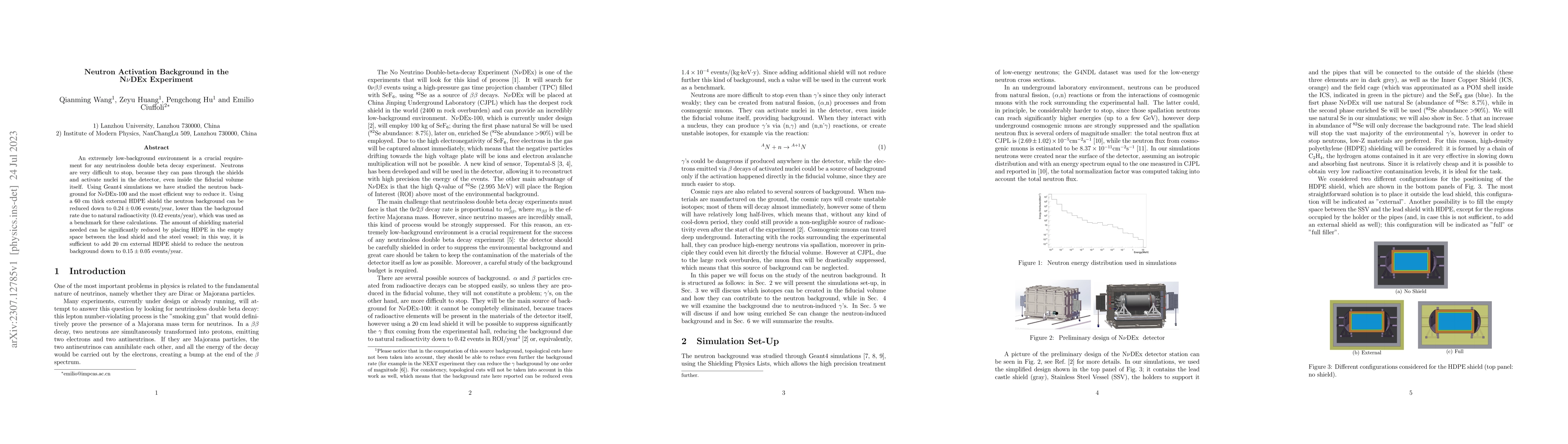 Thumbnail for Neutron Activation Background in the NvDEx Experiment