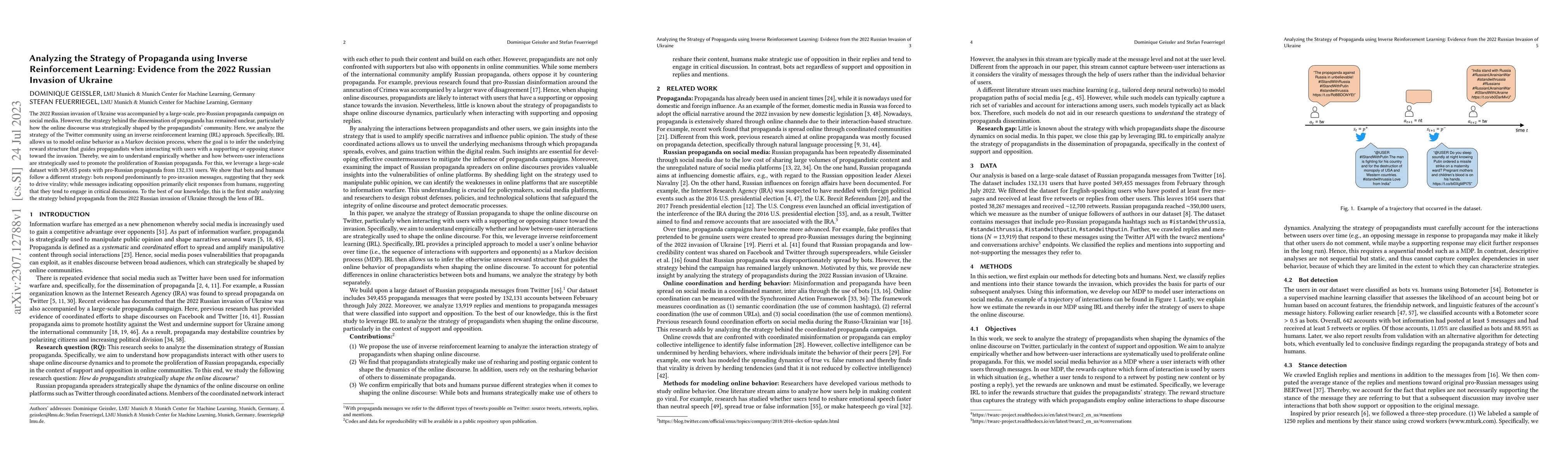 Thumbnail for Analyzing the Strategy of Propaganda using Inverse Reinforcement
  Learning: Evidence from the 2022 Russian Invasion of Ukraine