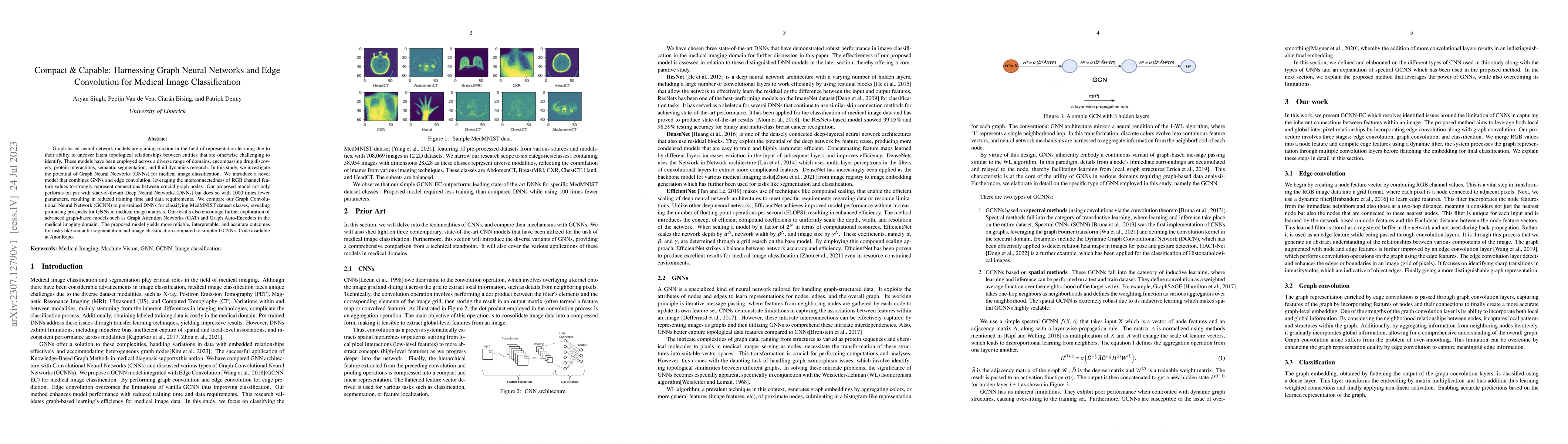 Thumbnail for Compact & Capable: Harnessing Graph Neural Networks and Edge Convolution
  for Medical Image Classification