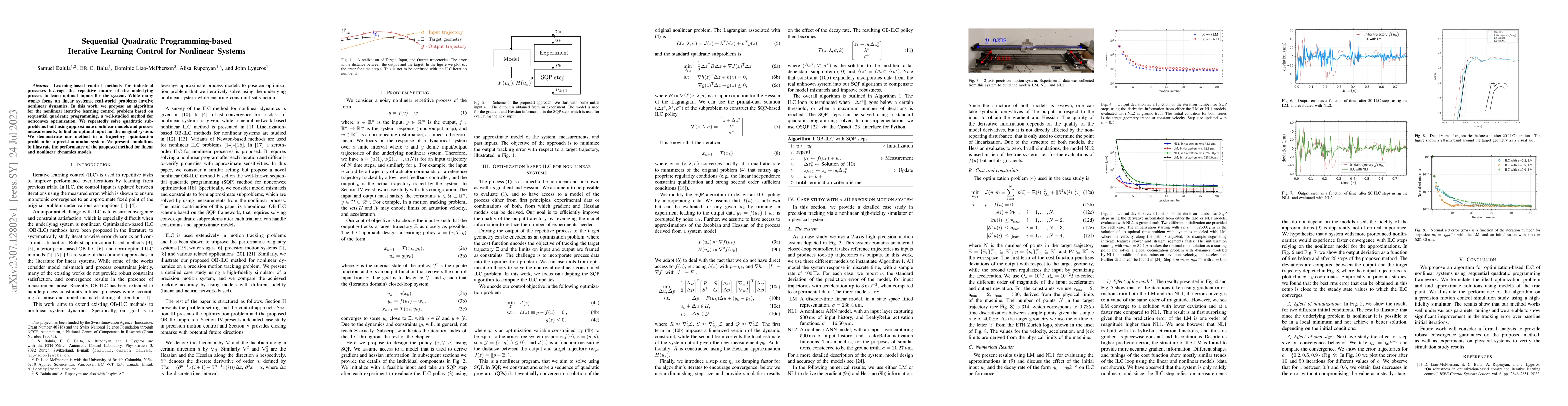 Thumbnail for Sequential Quadratic Programming-based Iterative Learning Control for
  Nonlinear Systems