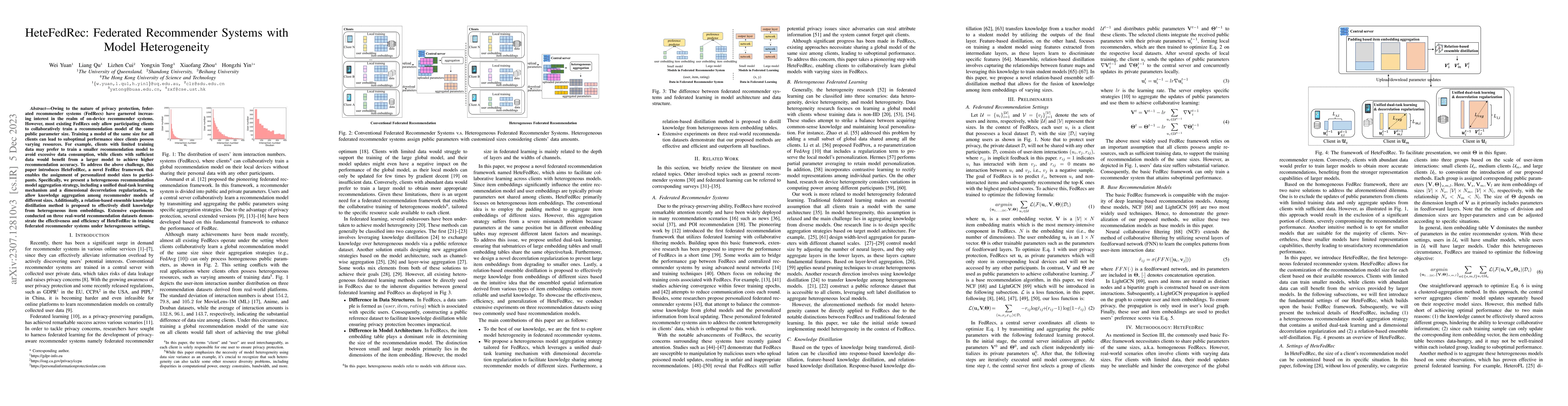 Thumbnail for HeteFedRec: Federated Recommender Systems with Model Heterogeneity