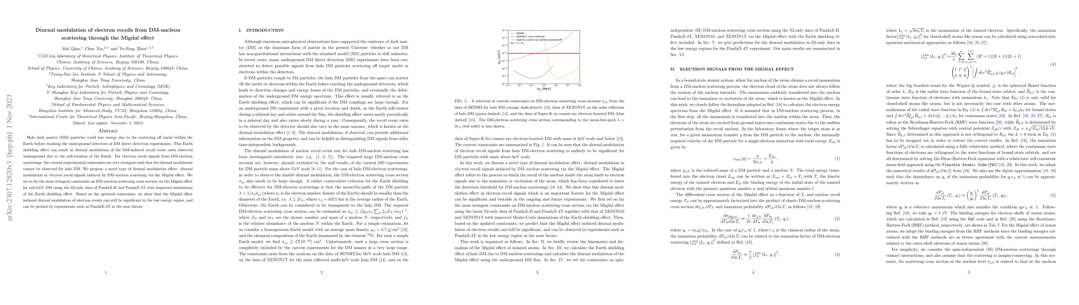Thumbnail for Diurnal modulation of electron recoils from DM-nucleon scattering
  through the Migdal effect