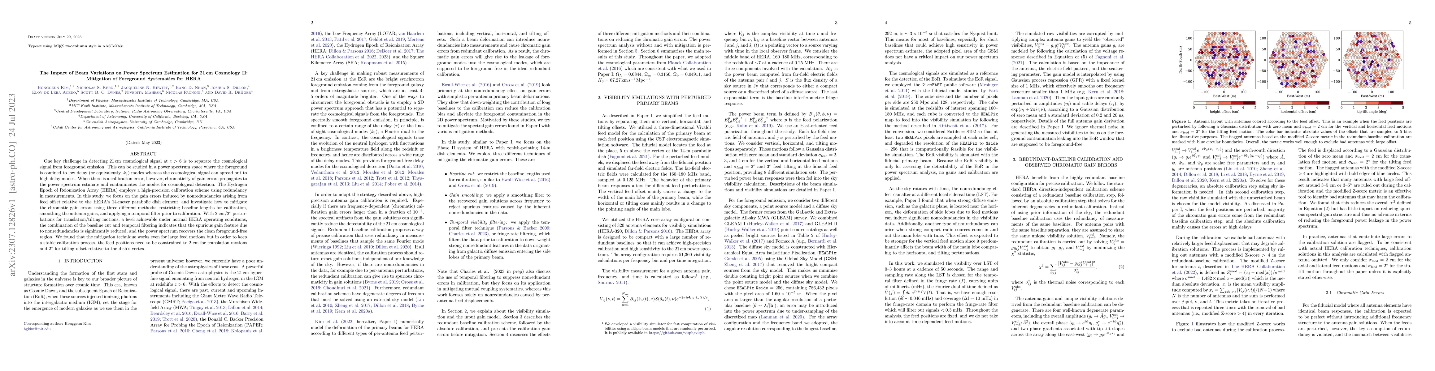 Thumbnail for The Impact of Beam Variations on Power Spectrum Estimation for 21 cm
  Cosmology II: Mitigation of Foreground Systematics for HERA