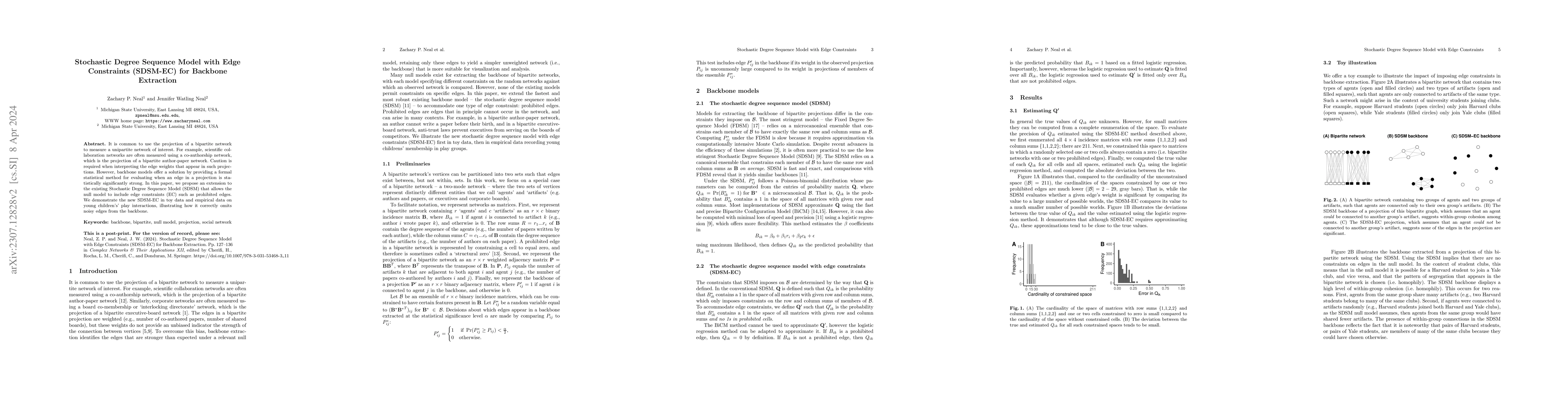 Thumbnail for Stochastic Degree Sequence Model with Edge Constraints (SDSM-EC) for
  Backbone Extraction