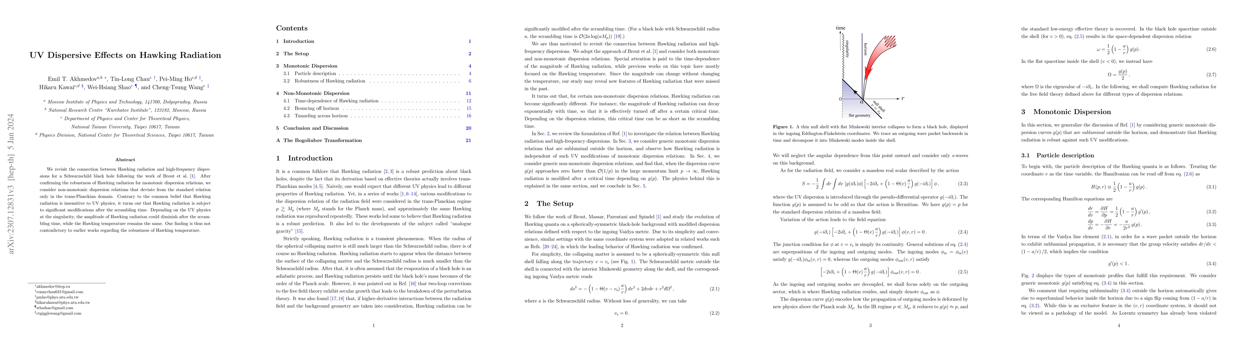 Thumbnail for UV Dispersive Effects on Hawking Radiation