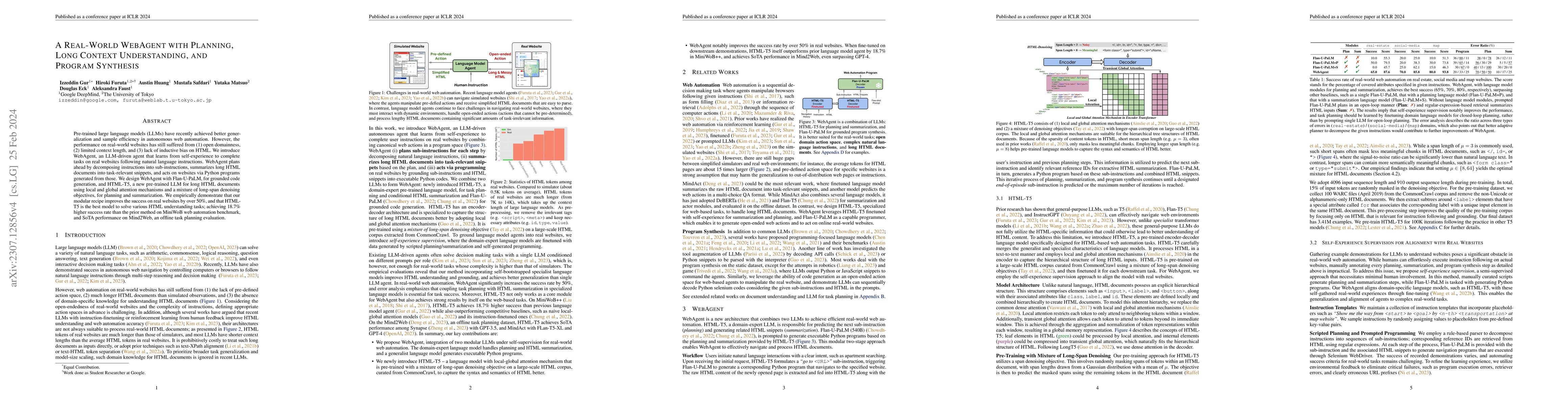 Thumbnail for A Real-World WebAgent with Planning, Long Context Understanding, and
  Program Synthesis