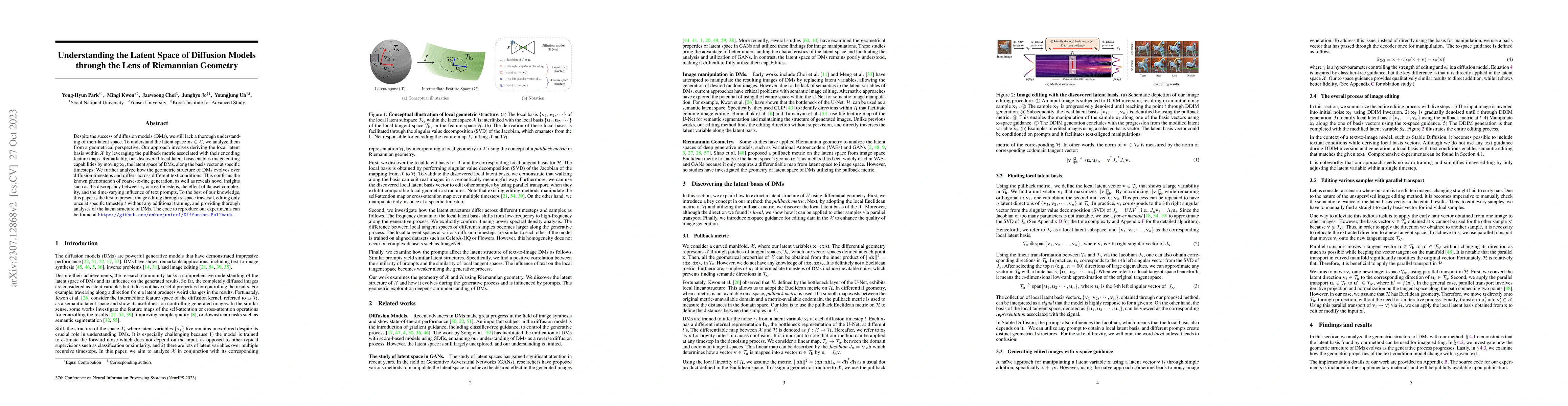 Thumbnail for Understanding the Latent Space of Diffusion Models through the Lens of
  Riemannian Geometry