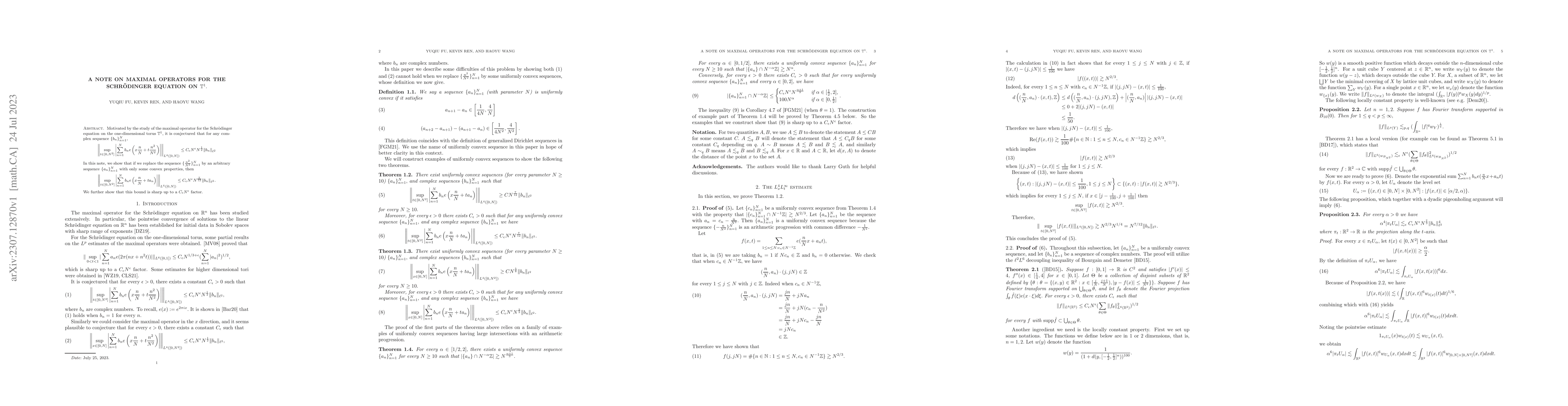 Thumbnail for A note on maximal operators for the Schr\"{o}dinger equation on
  $\mathbb{T}^1.$