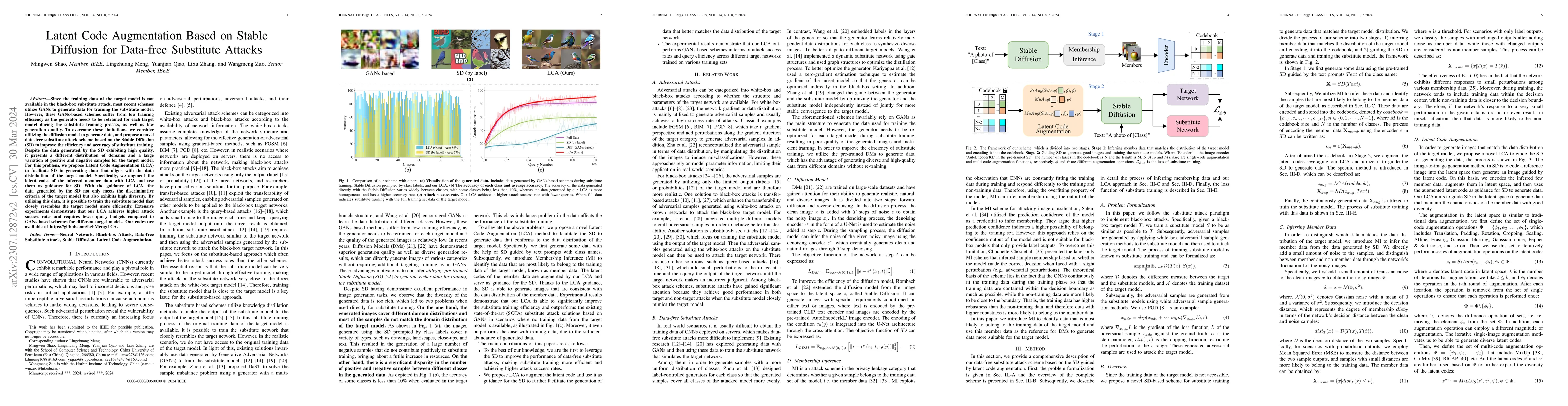 Thumbnail for Latent Code Augmentation Based on Stable Diffusion for Data-free
  Substitute Attacks