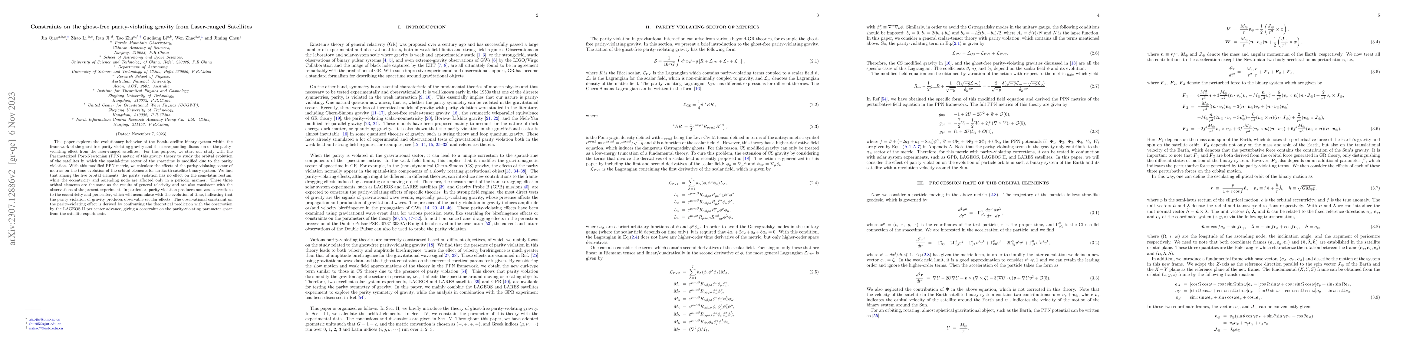Thumbnail for Constraints on the ghost-free parity-violating gravity from Laser-ranged
  Satellites