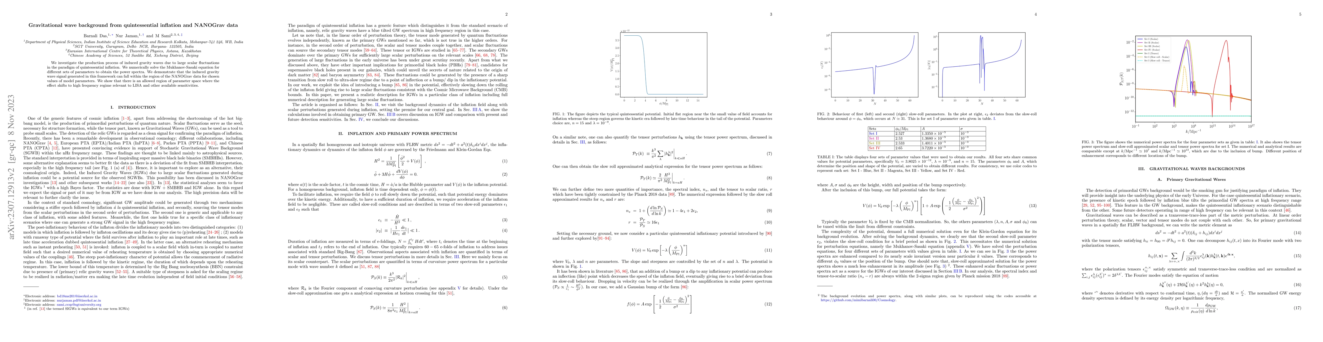 Thumbnail for Gravitational wave background from quintessential inflation and NANOGrav
  data