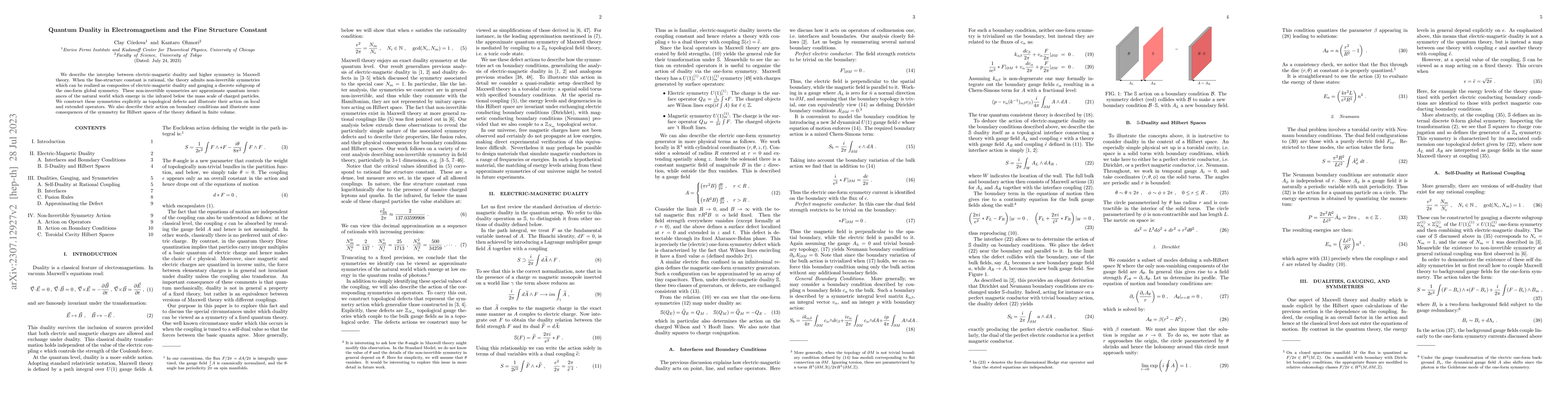 Thumbnail for Quantum Duality in Electromagnetism and the Fine-Structure Constant