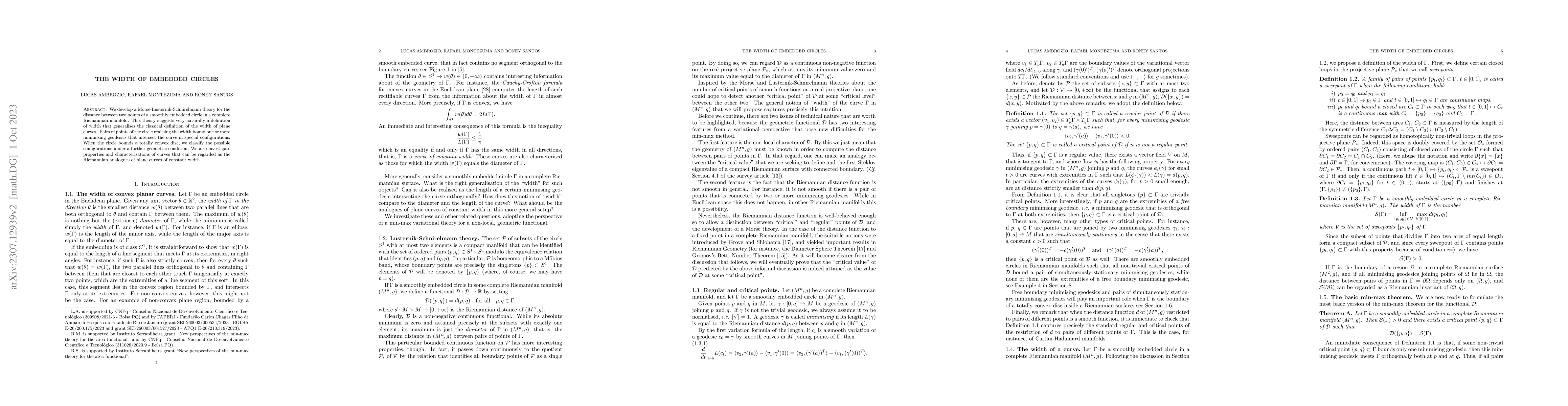 Thumbnail for The width of embedded circles