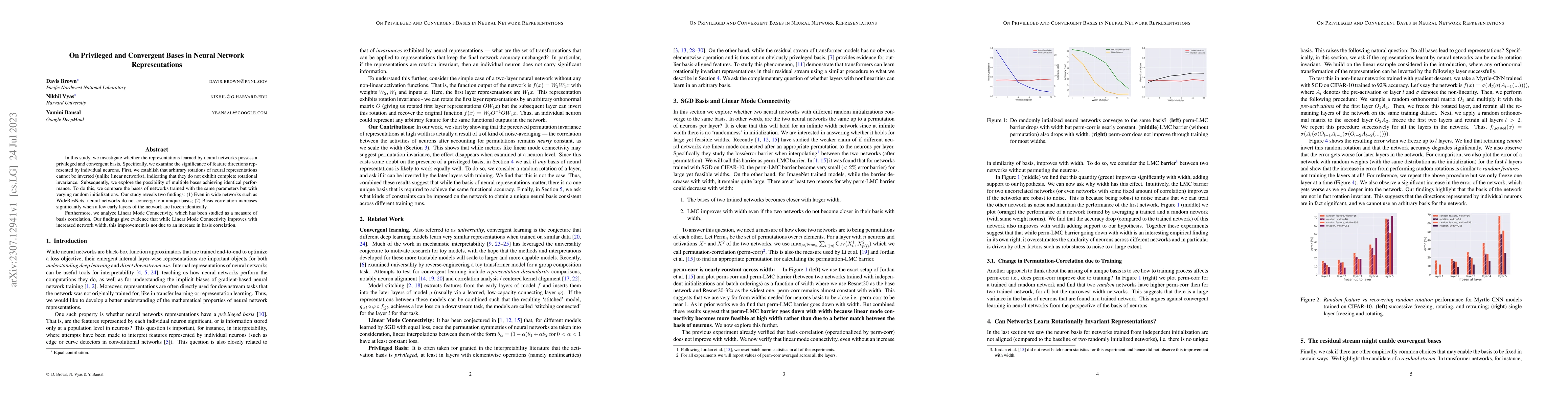 Thumbnail for On Privileged and Convergent Bases in Neural Network Representations